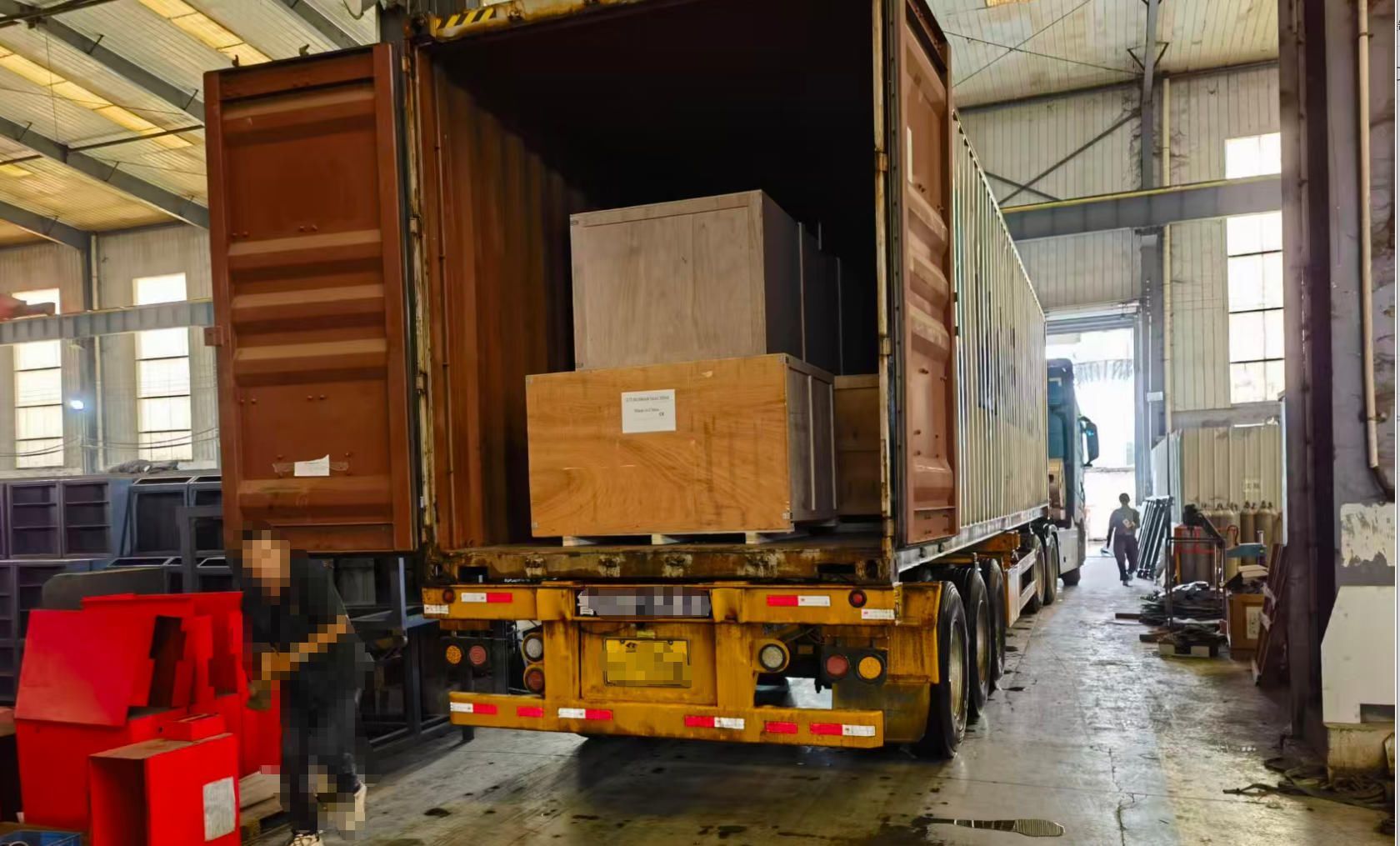 transporte de máquina industrial